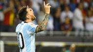 Lionel Messi celebrates