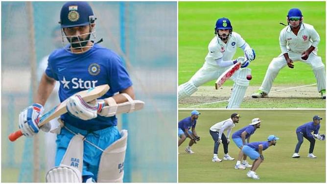 Team India players don white in practice match as Anil Kumble watches over