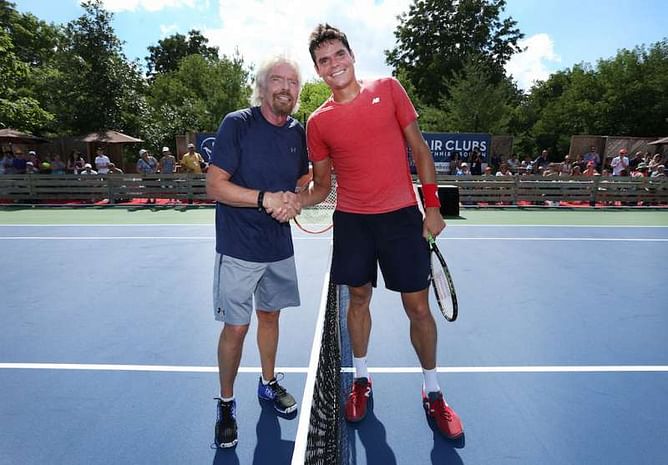 Rogers Cup: Sir Richard Branson 'hits' it off with Milos Raonic