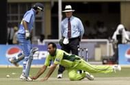 Arshad Khan in action during an ODI against India 