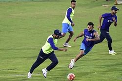Why do cricketers play football before a match?