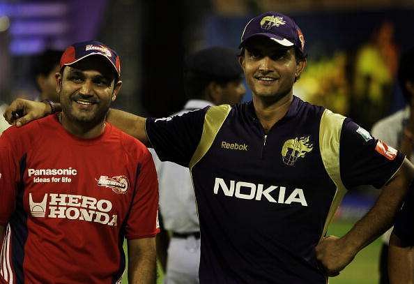 Virender Sehwag makes reference to Sourav Ganguly's shirt-waving act on his birthday