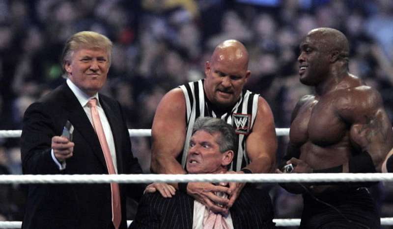 Vince McMahon just after he lost the Battle of the Billionaires to Donald Trump