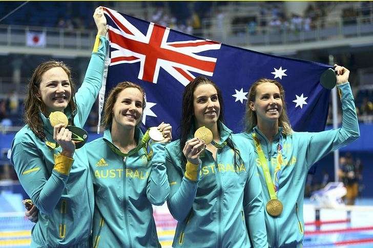 Swimming - Australian women take 4x100m freestyle gold