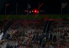 Beach volleyball - Strobe lights flashing, Copacabana rocks 'midnight party'