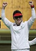 Korea's Jin wins third straight gold in 50m pistol