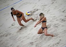 Beach volleyball: Germans beat Brazil, secure first women's medal