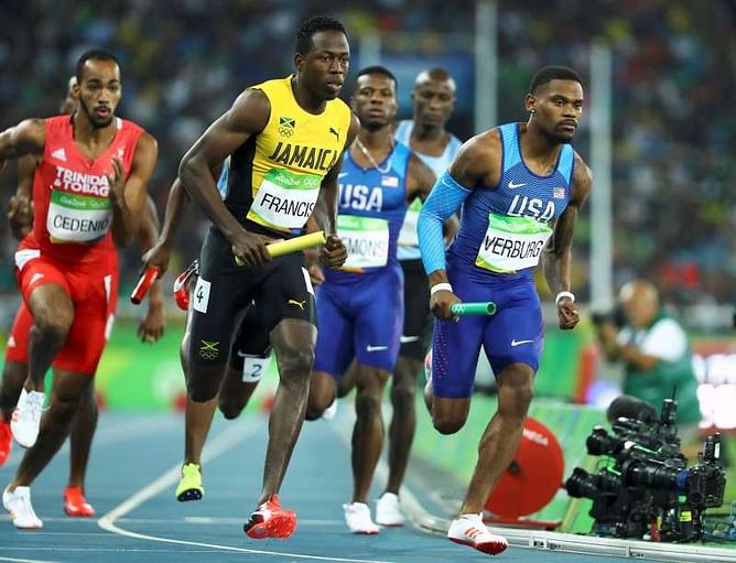 Athletics - Jamaica throw down 4x400 gauntlet to U.S. men