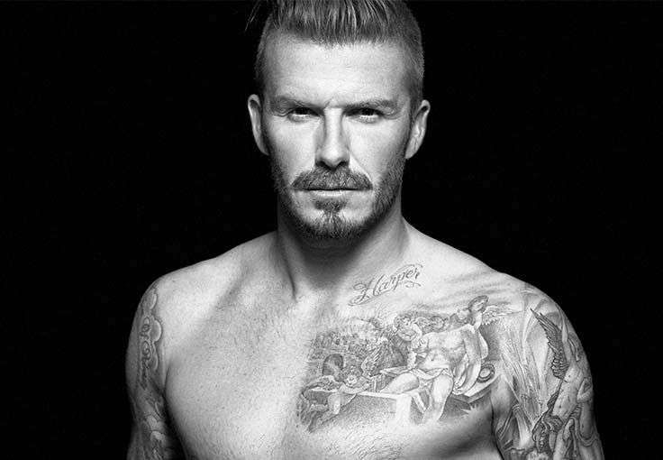 David Beckham Shows Off New Tattoo, Baby Harper