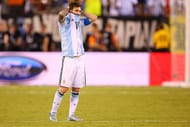 EAST RUTHERFORD, NJ - JUNE 26: Lionel Messi #10 of Argentina looks on before the game winning penalty kick is made during the Copa America Centenario Championship match at MetLife Stadium on June 26, 2016 in East Rutherford, New Jersey. Chile defeated Argentina 4-2 in penalty kicks. (Photo by Mike Stobe/Getty Images)
