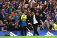 LONDON, ENGLAND - AUGUST 15: Antonio Conte, Manager of Chelsea celebrates the goal scored by Diego Costa of Chelsea during the Premier League match between Chelsea and West Ham United at Stamford Bridge on August 15, 2016 in London, England. (Photo by Mike Hewitt/Getty Images)
