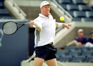 31 Aug 1999: Jim Courier of the USA returns the ball during the U.S. Open at the USTA National Tennis Courts in Flushing Meadows, New York. Mandatory Credit: Clive Brunskill /Allsport