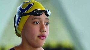 Gaurika Singh wins her heat but fails to progress in the women's 100 M backstroke