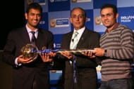 MS Dhoni with the mace