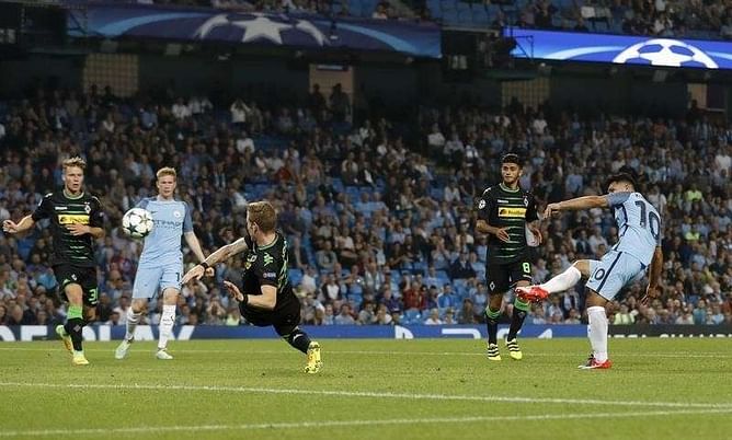 Aguero hat-trick helps Man City to defeat Moenchengladbach