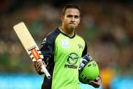 MELBOURNE, AUSTRALIA - JANUARY 24: Usman Khawaja of the Thunder walks off after being dismissed by David Hussey of the Stars during the Big Bash League final match between Melbourne Stars and the Sydney Thunder at Melbourne Cricket Ground on January 24, 2016 in Melbourne, Australia. (Photo by Robert Prezioso/Getty Images)