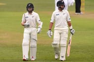 DURBAN, SOUTH AFRICA - AUGUST 20: Kane Williamson and Ross Taylor of New Zealand walk off for a early lunch due to bad light during day 2 of the 1st Sunfoil International Test match between South Africa and New Zealand at Sahara Stadium Kingsmead on August 20, 2016 in Durban, South Africa. (Photo by Lee Warren/Gallo Imagess/Getty Images)