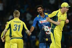 Sachithra Senanayake fined for dissent in the first T20I against Australia