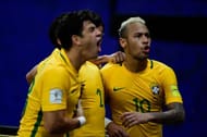 MANAUS, BRAZIL - SEPTEMBER 06: Neymar player of Brazil celebrates his goal during 2018 FIFA World Cup Russia qualification match between Brazil and Colombia at Arena da Amazonia at Arena da Amazonia on September 6, 2016 in Manaus, Brazil. (Photo by Bruno Zanardo/Getty Images)