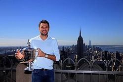 US Open 2016 winner Stan Wawrinka plays tennis with Jimmy Fallon