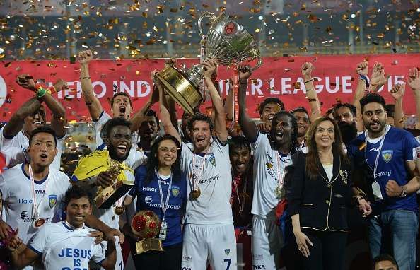 Chennaiyin FC with the ISL Trophy