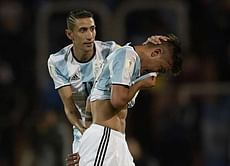 Lionel Messi comforted Paulo Dybala after his red card against Uruguay