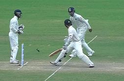 SK Play of the day: Kane Williamson survives after a part of his helmet hits the stumps