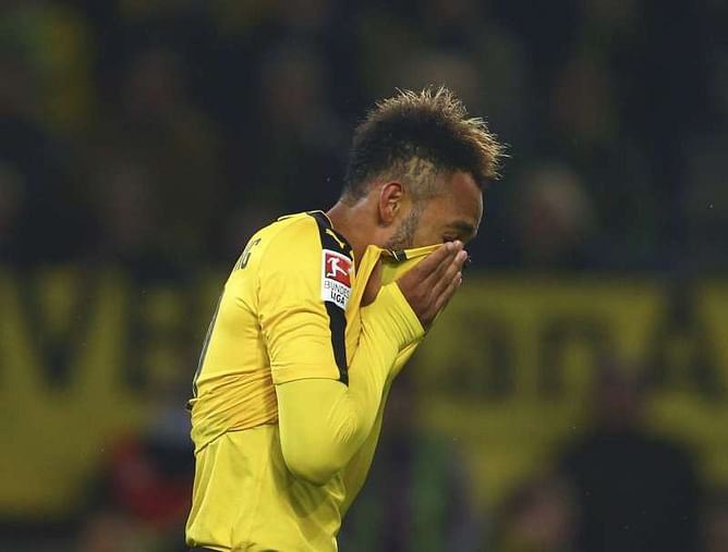 Late Aubameyang goal earns Dortmund draw with Hertha