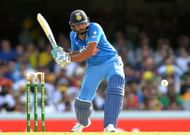 BRISBANE, AUSTRALIA - JANUARY 15: Rohit Sharma of India bats during game two of the Victoria Bitter One Day International Series between Australia and India at The Gabba on January 15, 2016 in Brisbane, Australia. (Photo by Bradley Kanaris/Getty Images)
