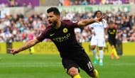 SWANSEA, WALES - SEPTEMBER 24: Sergio Aguero of Manchester City celebrates scoring his sides first goal during the Premier League match between Swansea City and Manchester City at the Liberty Stadium on September 24, 2016 in Swansea, Wales. (Photo by Stu Forster/Getty Images)