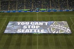 SK Amaze: Seattle Sounder's Alvaro Fernandez finishes a Barca-esque move
