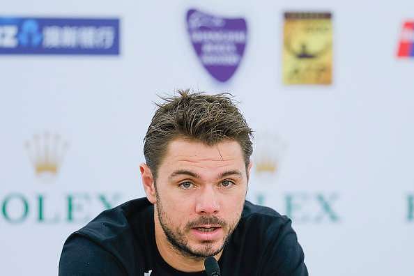 SHANGHAI, CHINA - OCTOBER 09:  Stanislas Wawrinka of Switzerland speaks during a press conference on day one of Shanghai Rolex Masters at Qi Zhong Tennis Centre on October 9, 2016 in Shanghai, China.  (Photo by Lintao Zhang/Getty Images)
