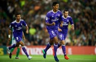 SEVILLE, SPAIN - OCTOBER 15: Raphael Varane of Real Madrid CF celebrates after scoring during the match between Real Betis Balompie and Real Madrid CF as part of La Liga at Benito Villamrin stadium October 15, 2016 in Seville, Spain. (Photo by Aitor Alcalde/Getty Images)