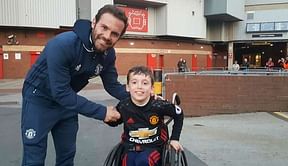 Video: Juan Mata greets disabled boy and hugs him outside Old Trafford