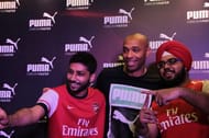 Thierry Henry Puma fans arsenal france frenchman legend striker kolkata india trip