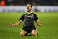 LEICESTER, ENGLAND - SEPTEMBER 20: Cesc Fabregas of Chelsea celebrates scoring his sides fourth goal during the EFL Cup Third Round match between Leicester City and Chelsea at The King Power Stadium on September 20, 2016 in Leicester, England. (Photo by Julian Finney/Getty Images)