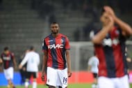 BOLOGNA, ITALY - OCTOBER 23: Umar Sadiq # 19 of Bologna FC looks dejected at the end of the Serie A match between Bologna FC and US Sassuolo at Stadio Renato Dall'Ara on October 23, 2016 in Bologna, Italy. (Photo by Mario Carlini / Iguana Press/Getty Images)