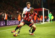 BOURNEMOUTH, ENGLAND - NOVEMBER 05: Ryan Fraser of AFC Bournemouth (R) is put under pressure from Billy Jones of Sunderland (L) during the Premier League match between AFC Bournemouth and Sunderland at Vitality Stadium on November 5, 2016 in Bournemouth, England. (Photo by Jordan Mansfield/Getty Images)