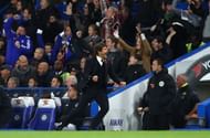 LONDON, ENGLAND - NOVEMBER 05: Antonio Conte, Manager of Chelsea celebrates his sides fourth goal during the Premier League match between Chelsea and Everton at Stamford Bridge on November 5, 2016 in London, England. (Photo by Clive Rose/Getty Images)