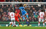 STOKE ON TRENT, ENGLAND - NOVEMBER 19: Nathan Ake of AFC Bournemouth (C) scores his sides first goal during the Premier League match between Stoke City and AFC Bournemouth at Bet365 Stadium on November 19, 2016 in Stoke on Trent, England. (Photo by Dave Thompson/Getty Images)