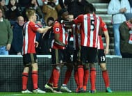 SUNDERLAND, ENGLAND - NOVEMBER 19: Victor Anichebe of Sunderland celebrates scoring his sides third goal during the Premier League match between Sunderland and Hull City at Stadium of Light on November 19, 2016 in Sunderland, England. (Photo by Mark Runnacles/Getty Images)