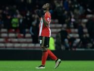 SUNDERLAND, ENGLAND - NOVEMBER 19: Victor Anichebe of Sunderland celebrates his teams 3-0 victory at the final whistle during the Premier League match between Sunderland and Hull City at Stadium of Light on November 19, 2016 in Sunderland, England. (Photo by Mark Runnacles/Getty Images)