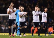 LONDON, ENGLAND - NOVEMBER 19: (L/R) Harry Kane of Tottenham Hotspur, Kieran Trippier of Tottenham Hotspur and Christian Eriksen of Tottenham Hotspur shows appreciation to the fans after the final whislte during the Premier League match between Tottenham Hotspur and West Ham United at White Hart Lane on November 19, 2016 in London, England. (Photo by Alex Broadway/Getty Images)