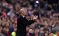 MADRID, SPAIN - NOVEMBER 19: Real Madrid manager Zinedine Zidane applauds his team during the La Liga match between Club Atletico de Madrid and Real Madrid CF at Vicente Calderon Stadium on November 19, 2016 in Madrid, Spain. (Photo by Denis Doyle/Getty Images)