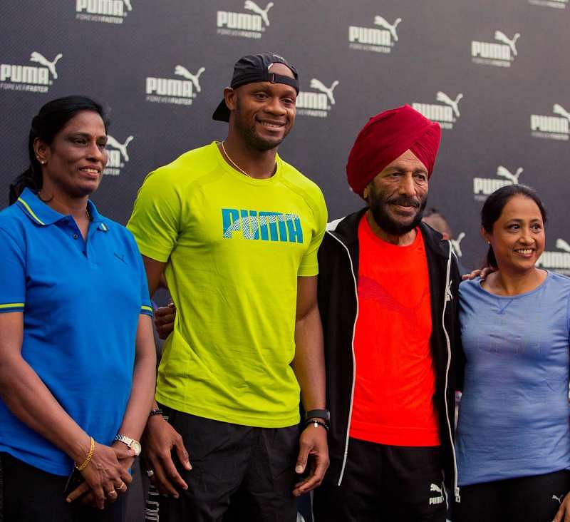 Milkha Singh PT Usha Asafa Powell Ashwini Nachappa Airtel Delhi Half Marathon 2016 ADHM Expo Relay Race