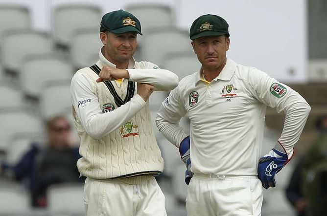 Michael Clarke and Brad Haddin warn the Australian team against sledging
