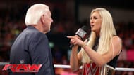 Charlotte & Ric Flair in the ring on Monday Night Raw