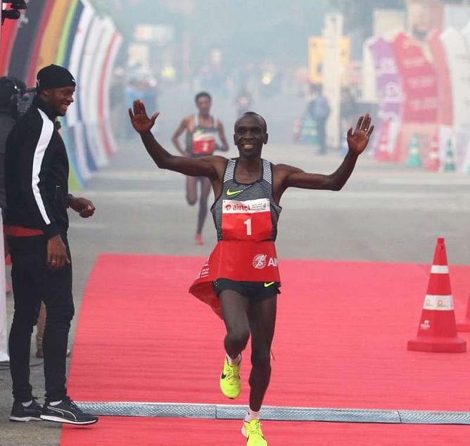 Kenyan star Eliud Kipchoge aims to inspire after Delhi Half Marathon victory