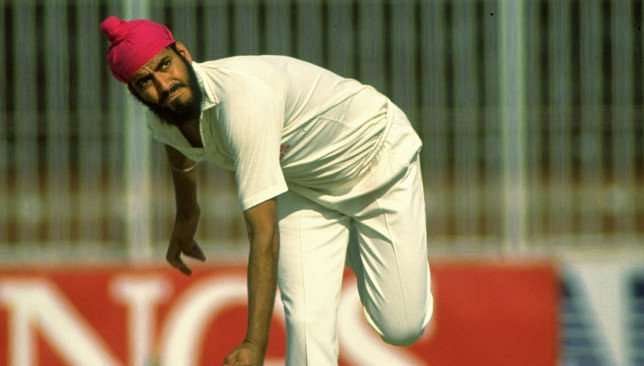 Maninder Singh in his bowling stride