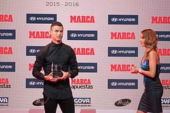 Cristiano Ronaldo awarded the Alfredo di Stefano trophy for 2015/2016 by Marca